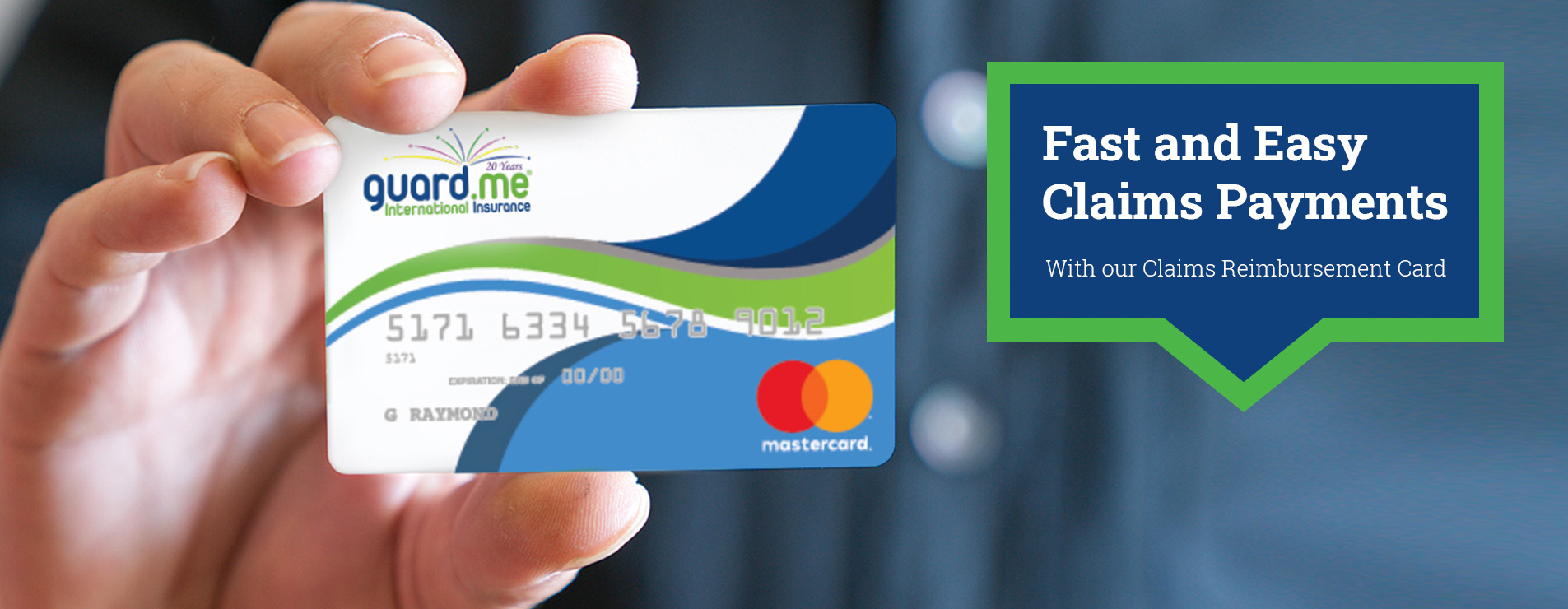 Photo of guard.me claims reimbursement card