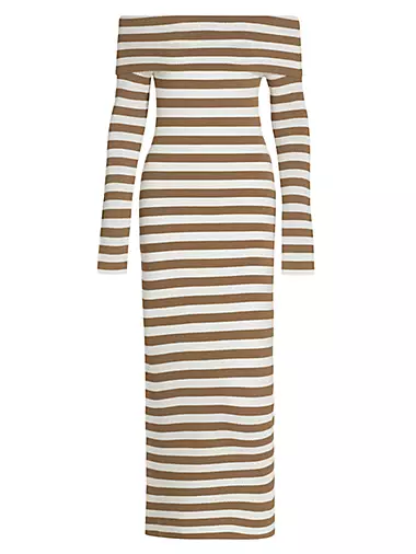 Off-The-Shoulder Knit Maxi Dress