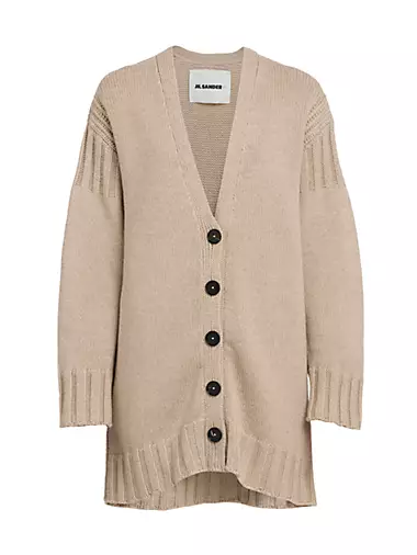 Cashmere Rib-Knit Cardigan