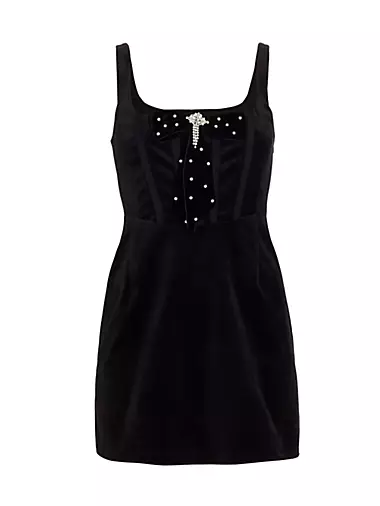 Collins Embellished Velvet Corset Minidress