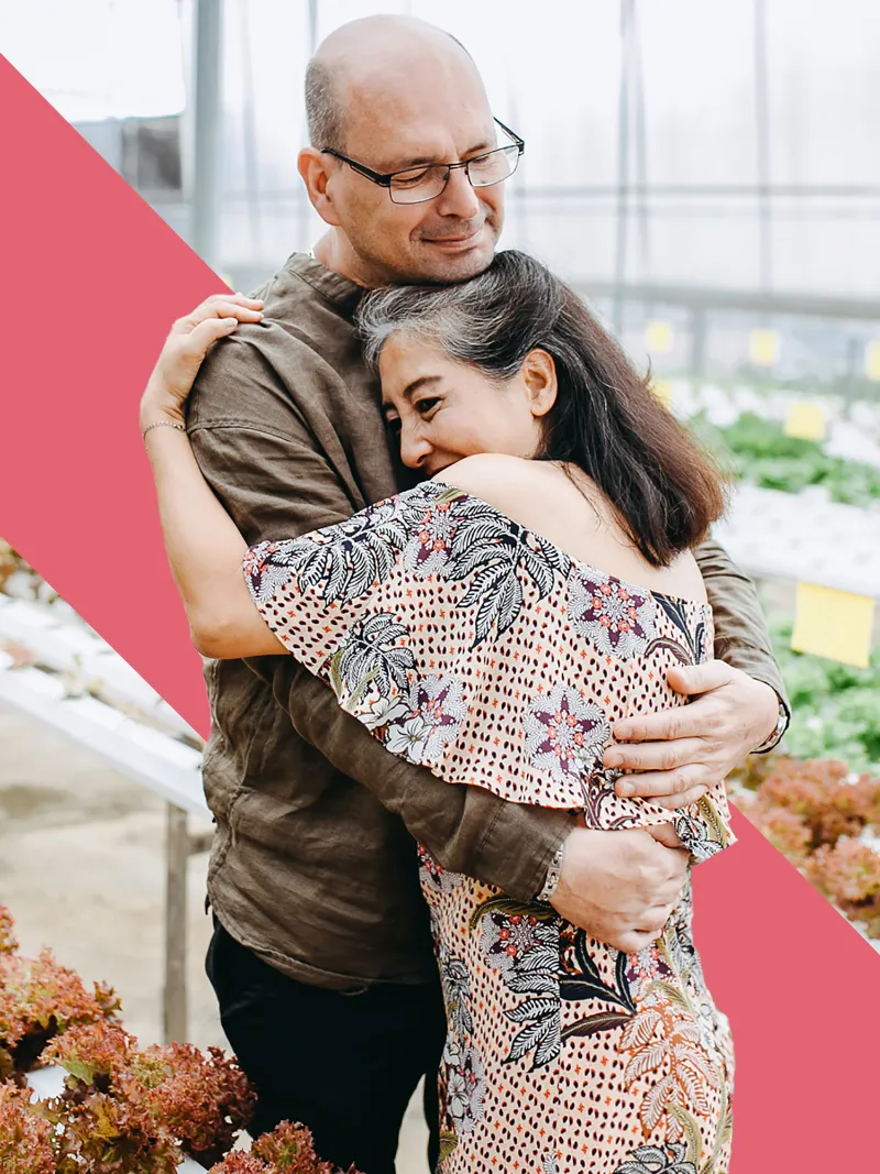 A couple embracing each other